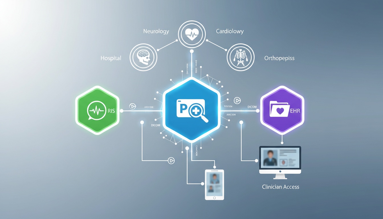 Enhancing Hospital Efficiency How PACS Integrates with RIS and EHR Systems - Created by PostDICOM